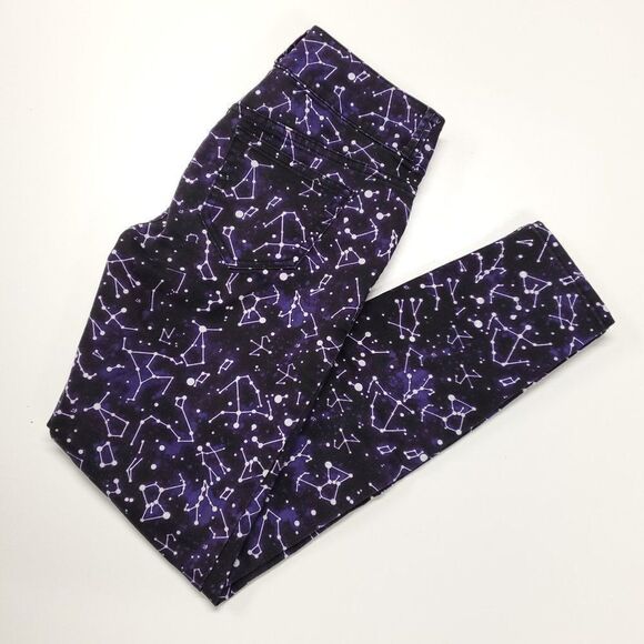 Hot Topic Blackheart Constellation Print Purple Super Skinny Jeans  Size 9 - Picture 4 of 11
